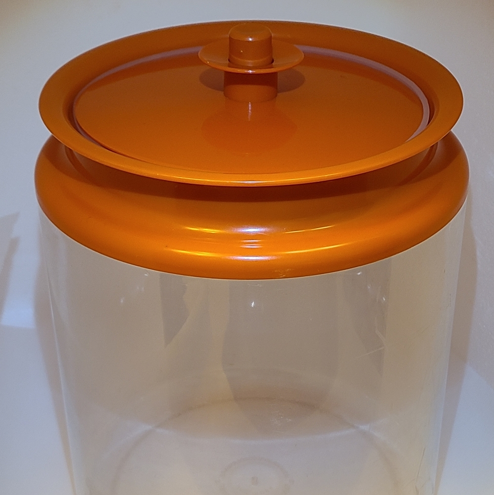 Vintage Tupperware Counterparts VI 13.5 Cups 3.2 Liter Clear Orange Canister